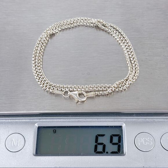 Venetian Box Chain Necklace | MSCO Vintage Sterling Silver 925 | 18" - Picture 3 of 3